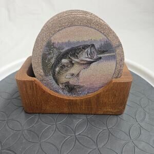 Thirstystone Sandstone Bass Coasters, Set of 4